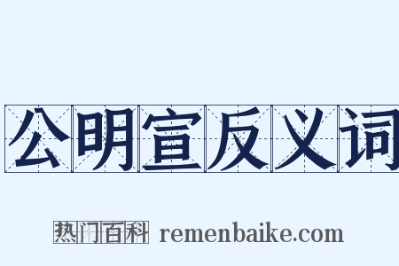 公明宣反义词是什么意思的图片